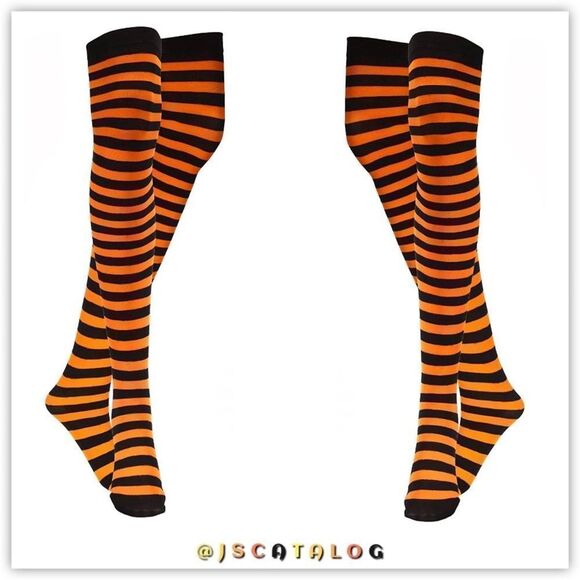 Spandex Striped Halloween Cosplay ThighHighs Stockings Socks OSFM - Picture 8 of 9
